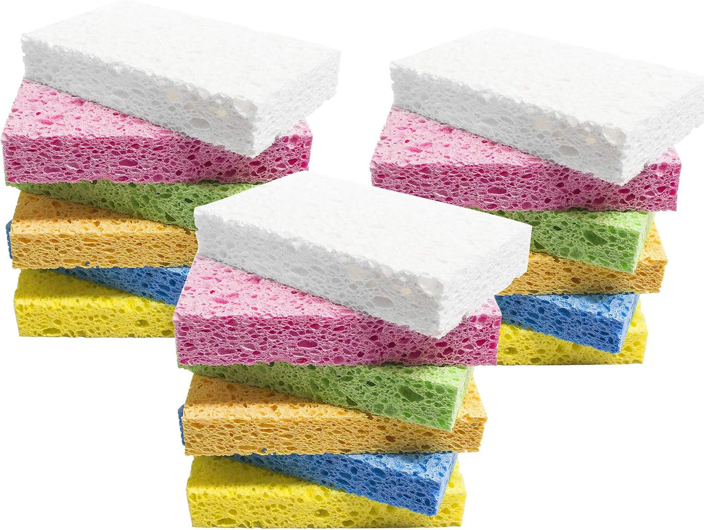 ARCLIBER 18 Pack Colorful Cellulose Sponges Non-Scratch for Kitchen Car