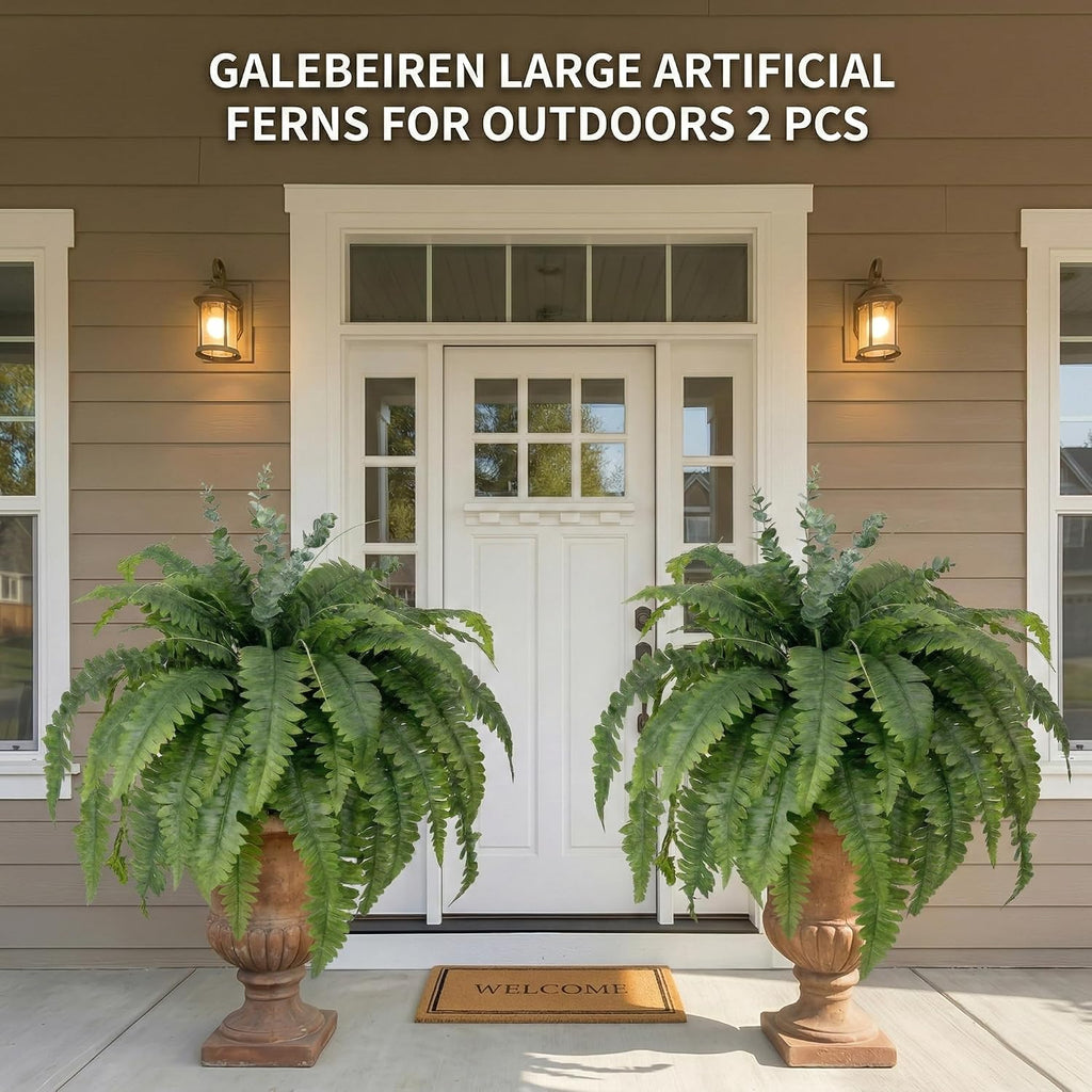 Artificial Ferns for Outdoors 2 Fake Faux Ferns for Artificial Plants Large