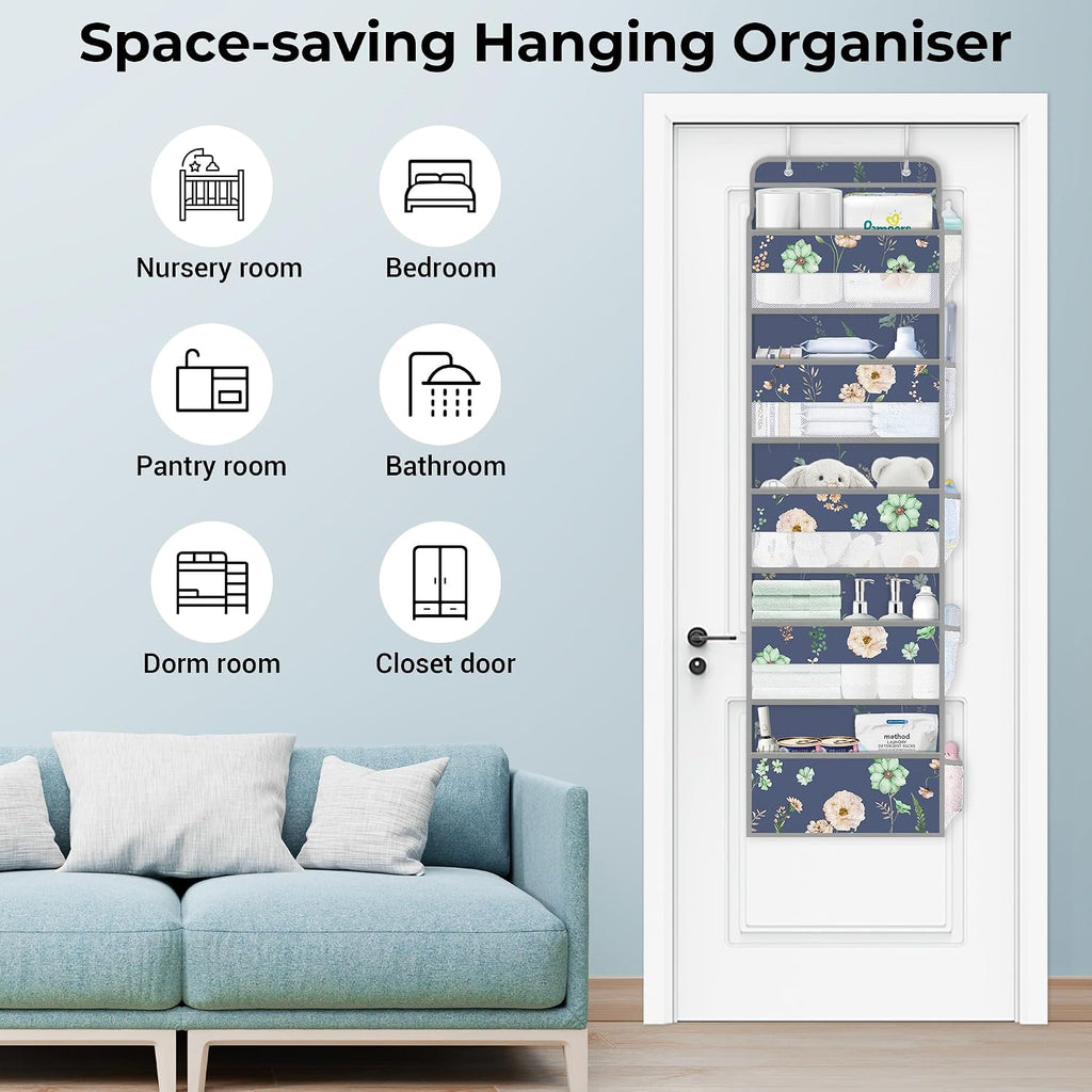 Clastyle Over the Door Organizer Diaper Toy Nursery Hanging Shelf, Leaf