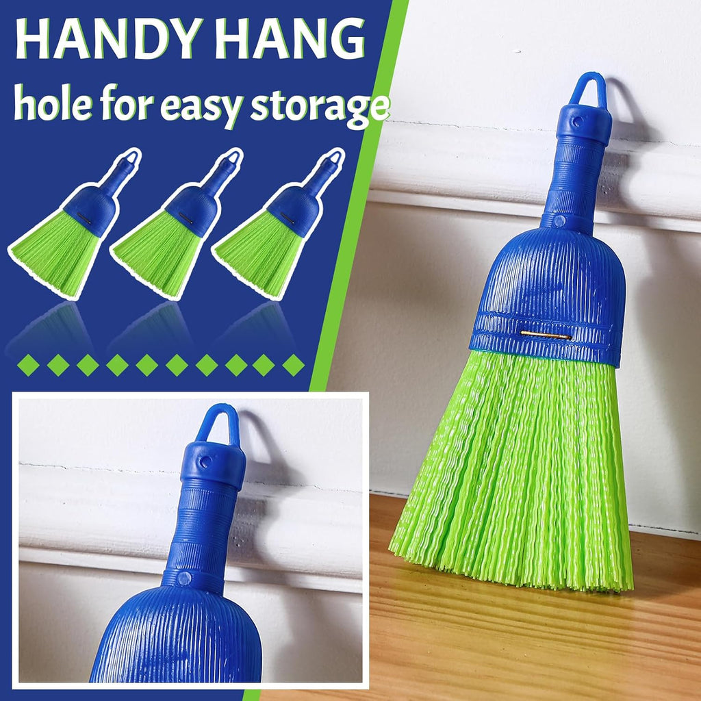 Domensi 4 Pcs Whisk Broom Poly Fiber Hand Brush with Hang Hole Car Cleaning