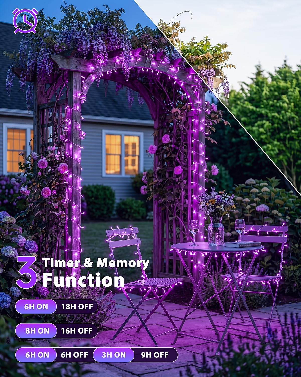 33FT 100 LED Purple Halloween Christmas Fairy Twinkle String Lights