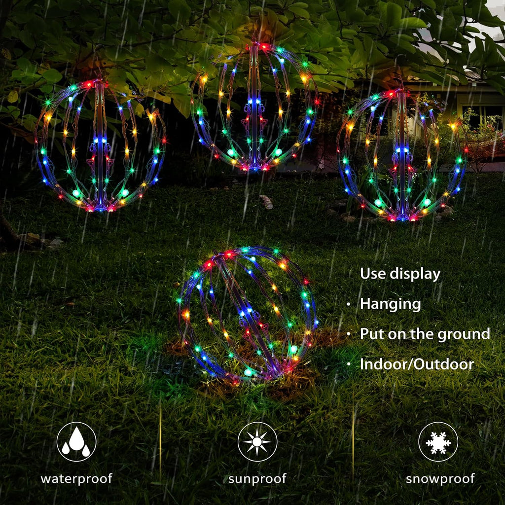 12" Christmas Light Balls, 3 Pack Color-Changeable Sphere Holiday Decor
