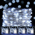 4 Pack LED Fairy Lights Battery Operated 20FT 60 LEDs Silver Wire String Lights Twinkle Lights Starry Fairy Lights for Bedroom Christmas Wedding Party Indoor Outdoor Decorations, Cool White