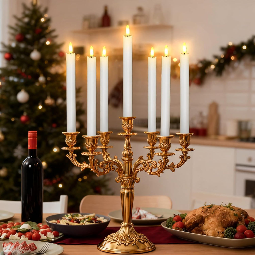 Flameless Taper Candles ,Led Flickering Flameless Candlesticks(White)