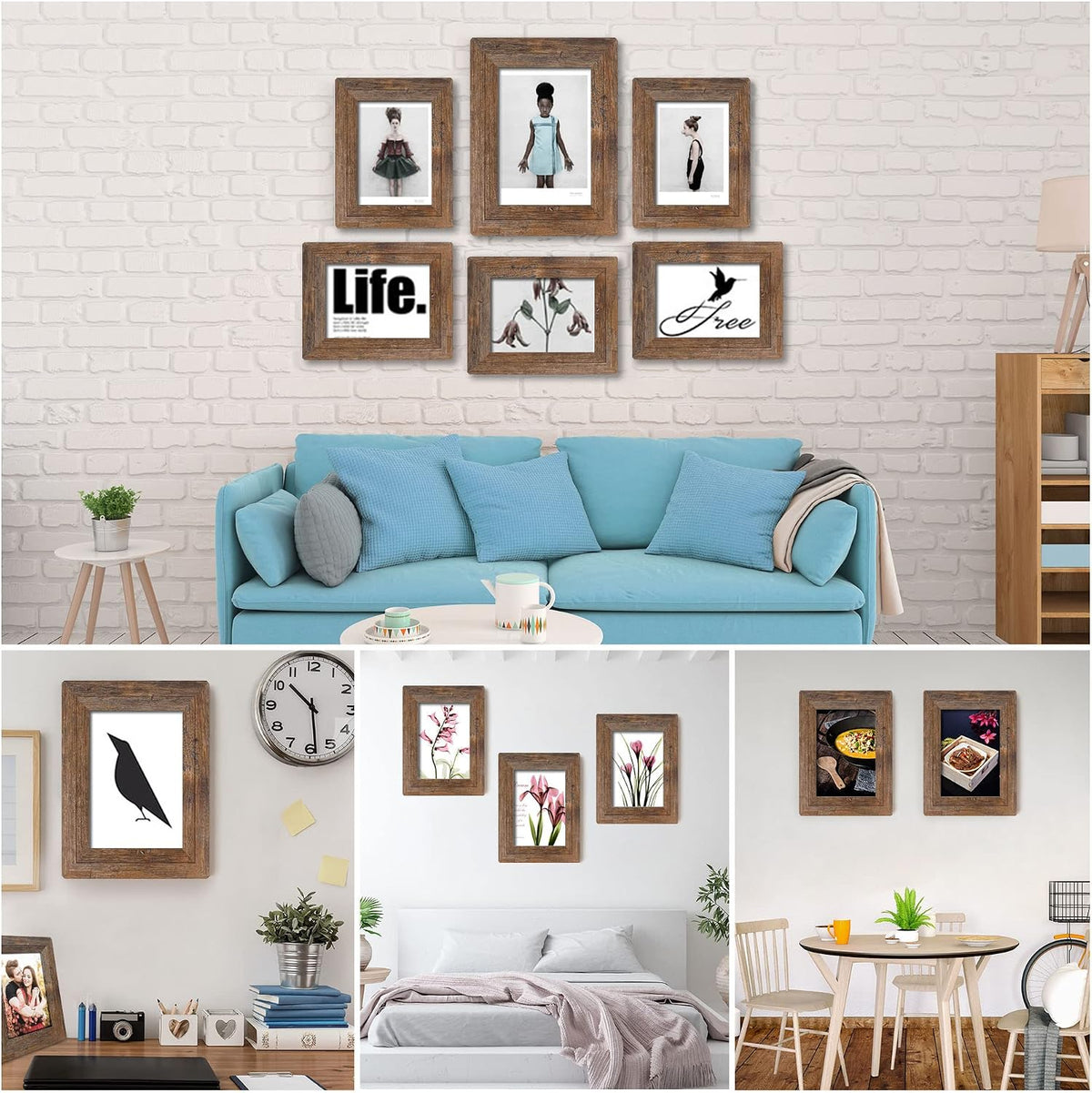 4x6 Wooden Picture Frames with Real Tempered Glass