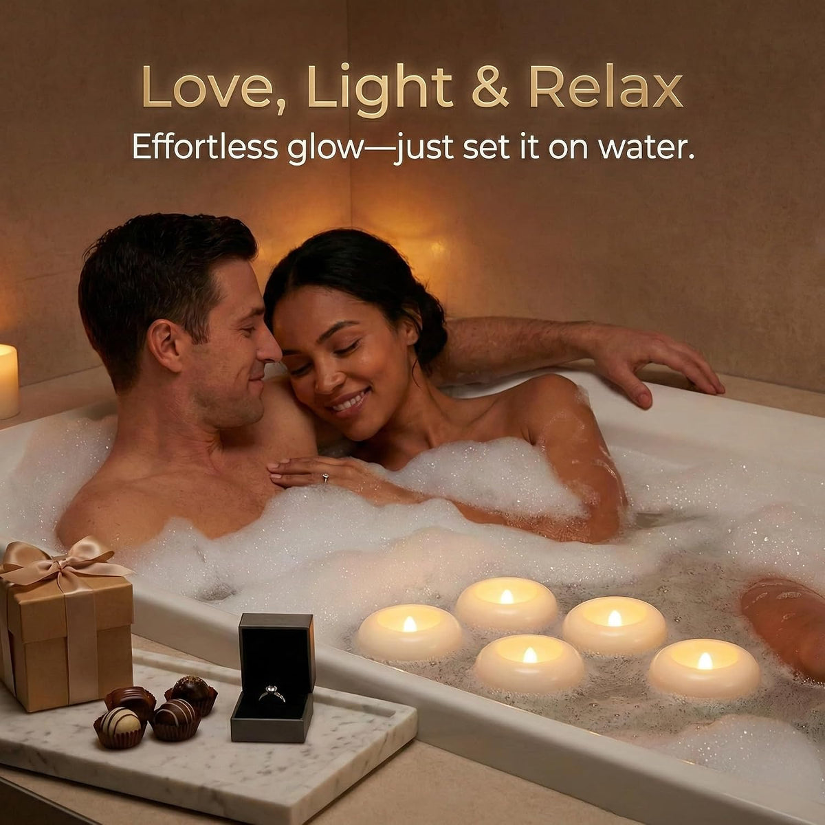 Aignis 48 Flameless LED Candles, 2.2-Inch Plastic Battery Operated Tealights, Glow Time Over 200 Hours, Cozy Romantic White Light, Suitable for Pool/Bathtub/Hot Bath/Wedding Centerpiece Decor