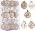 2.36" Clear Christmas Ornaments Set, 30ct Champagne Christmas Ornament Ball