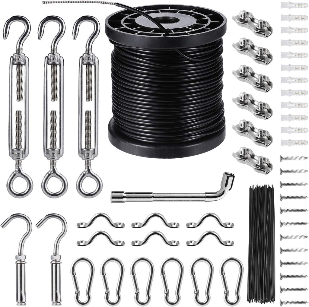 Outdoor String Light Hanging Kit Includ 164 FT Nylon Rope Cable