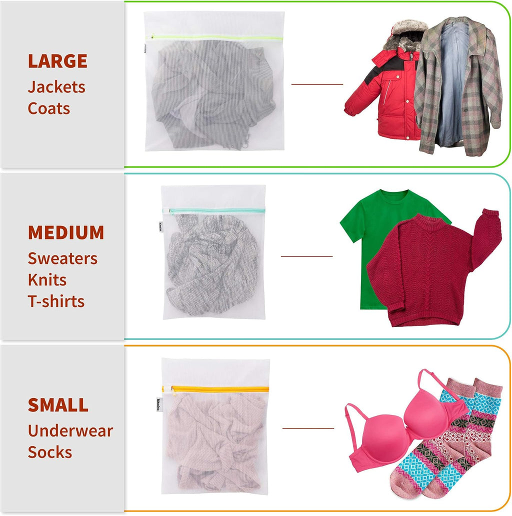 Mamlyn Mesh Laundry Bag for Delicates, Wash Bag for Underwear and Lingerie, Makeup Organizer Bag (1 Large, 2 Medium, 2 Small)