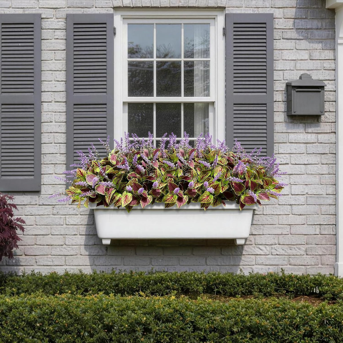 12 Bundles Artificial Coleus Flowers | UV Resistant No Fade Silk Faux Plants | Spring Summer Outdoor Fake Greenery for Garden Patio Planters Front Porch Pathway Decor (Green)