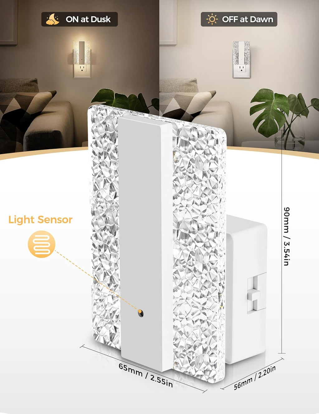 DORESshop LED Night Lights Plug Into Wall, [2 Pack] Mordern Night Light