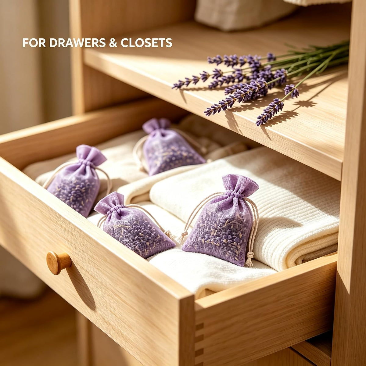 Lavender Sachets (20 Pack) for Drawers & Closets, Home Fragrance