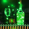 12 Packs 20 LED Wine Bottle Lights with Cork - Green Fairy String Lights Battery Operated Liquor Bottle Cork Lights for Vase Jars St Patricks Day ,Christmas,Halloween Party Decor Table Centerpieces