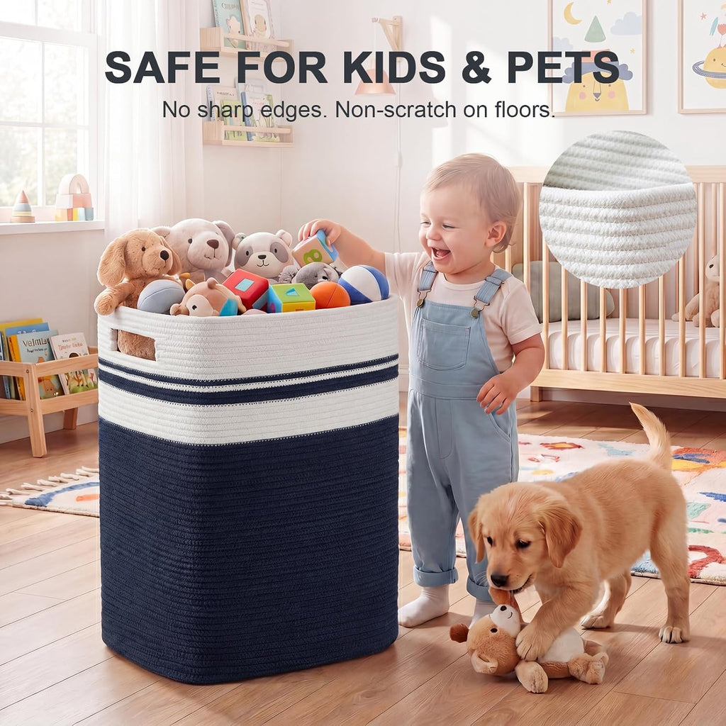 OIAHOMY Laundry Hamper Collapsible Laundry Basket Clothes Organizer Blue