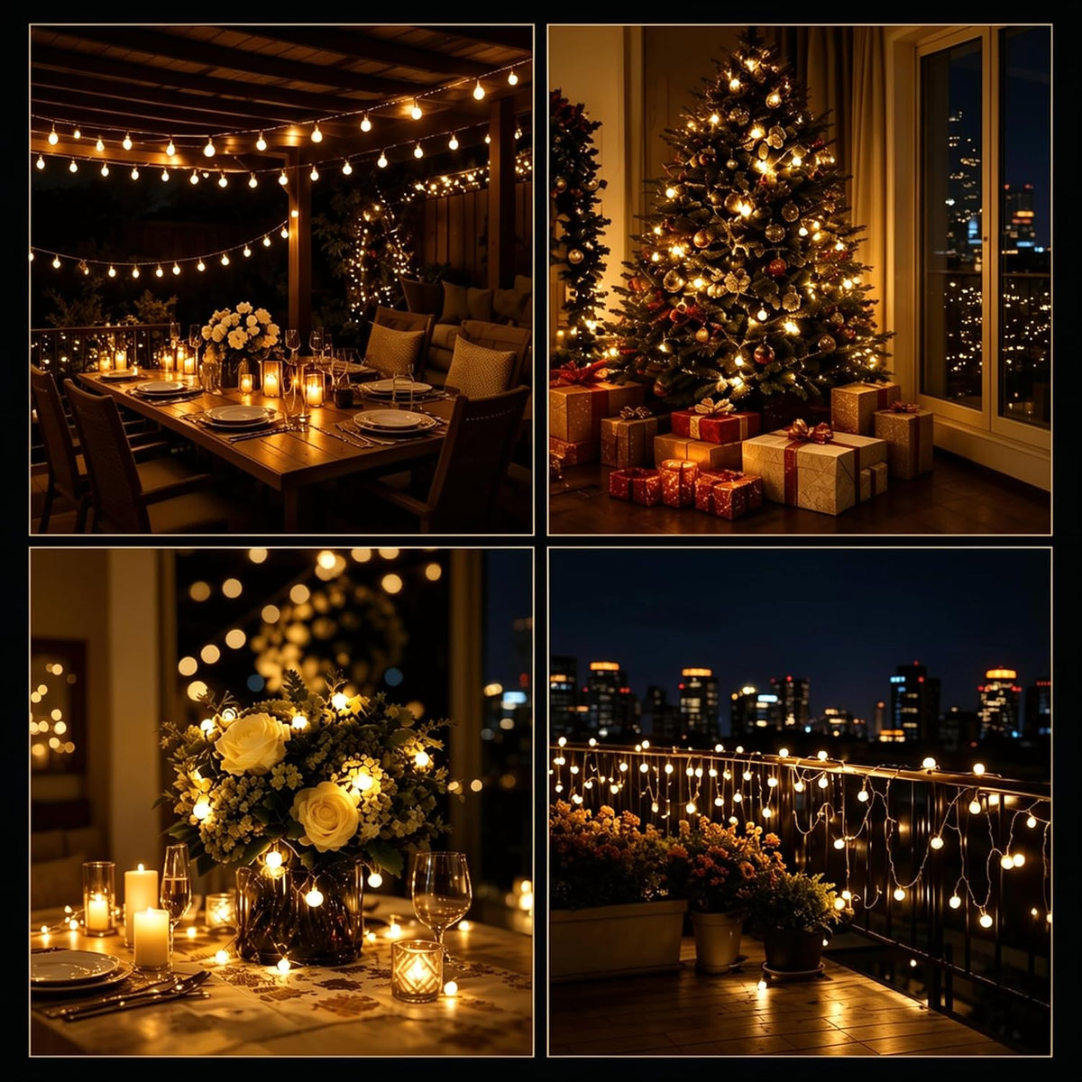 120LED Fairy Lights Plug in, 39ft Warm White Globe String Lights Indoor