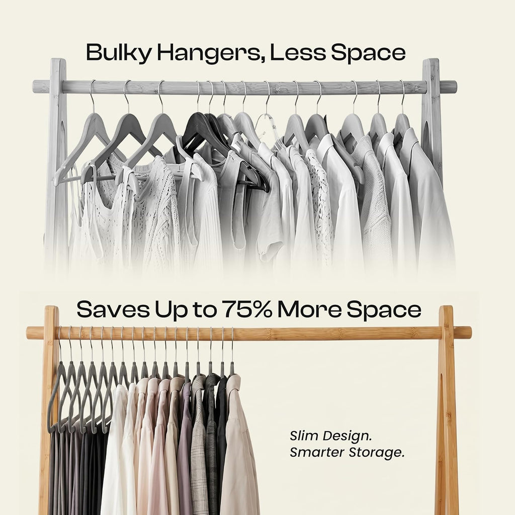 Utopia Home Velvet Hangers, Grey, 50 Pack