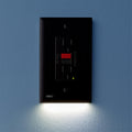 3 Pack - SnapPower GuideLight [for GFCI Outlets Only] - Night Light - Electrical Outlet Wall Plate With LED Night Lights - Automatic On/Off Sensor - (GFCI, Black)