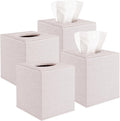 4 Pack Square Tissue Box Cover with Magnetic Bottom Tissue Box Holder