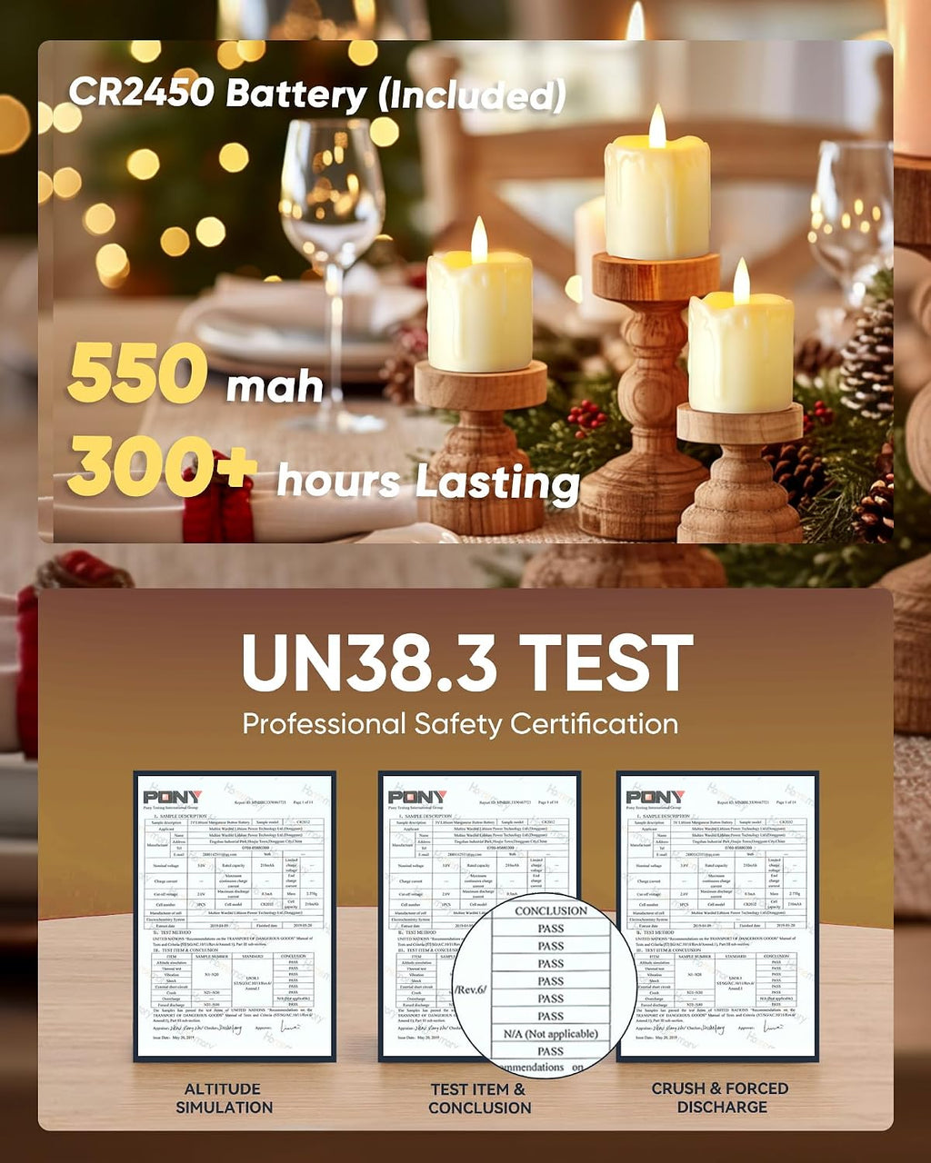 Homemory 2"x 2" Flameless Votive LED Candles with Remote & Timer, 6 Pack
