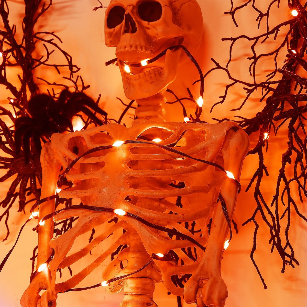 WATERGLIDE Extra Long 328 FT Halloween Lights, 1000 LED Outdoor Fairy String Light, Green PVC Copper Wire Christmas Lights, Plug in 8 Modes & Waterproof for Tree Party Home Yard Decor, Orange