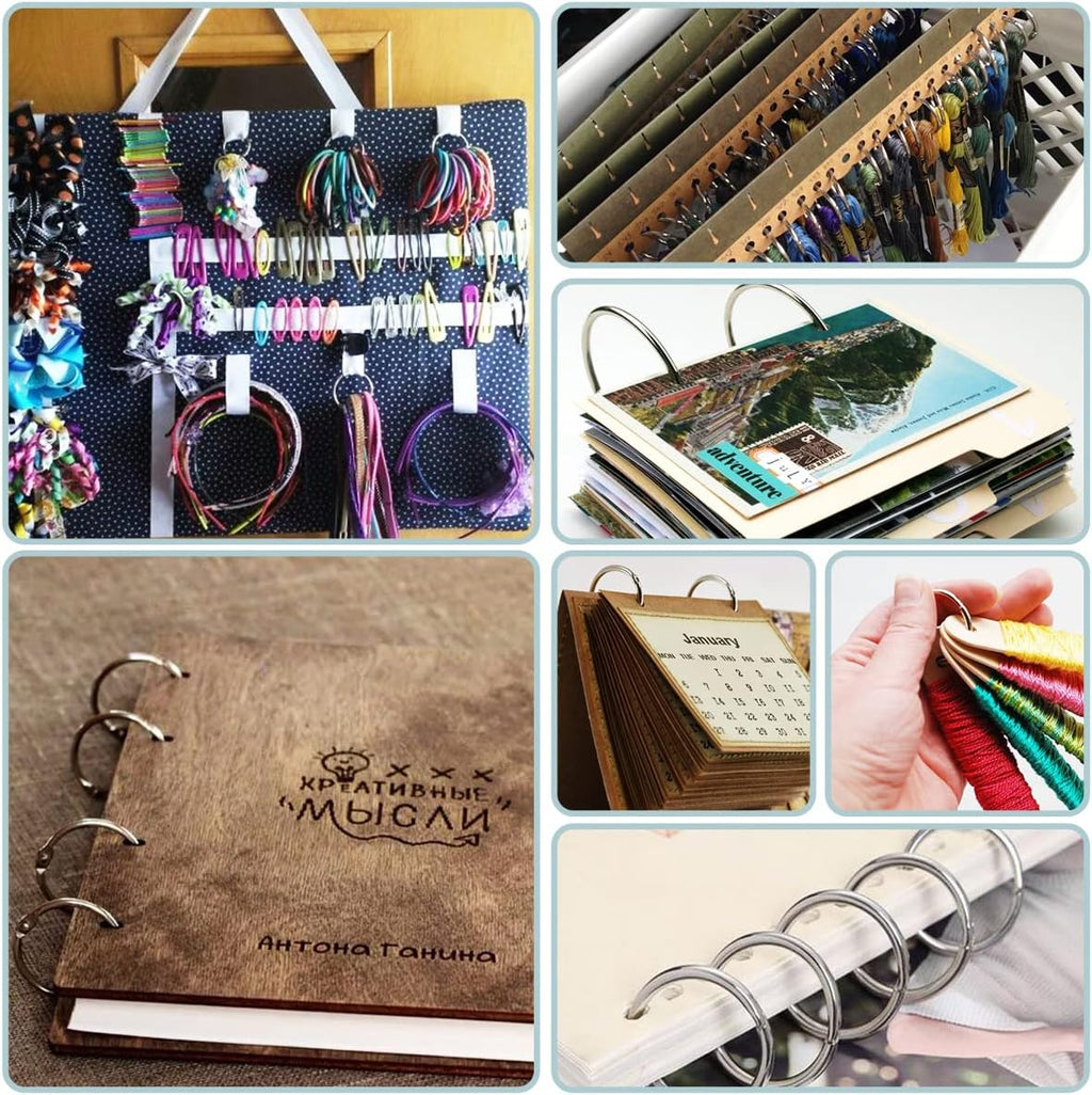 CooBigo 50 Pack Binder Ring, Metal Book Ring Paper Ring Holder 5/8-Inch Loose Leaf Binder Ring Clip for Index Card, Flash Card Ring, Card Calendar, Keychain Key Ring - Bronze