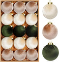 15 Pcs 3.15" Velvet Christmas Ornaments Balls, Xmas Tree Decor- Neutral