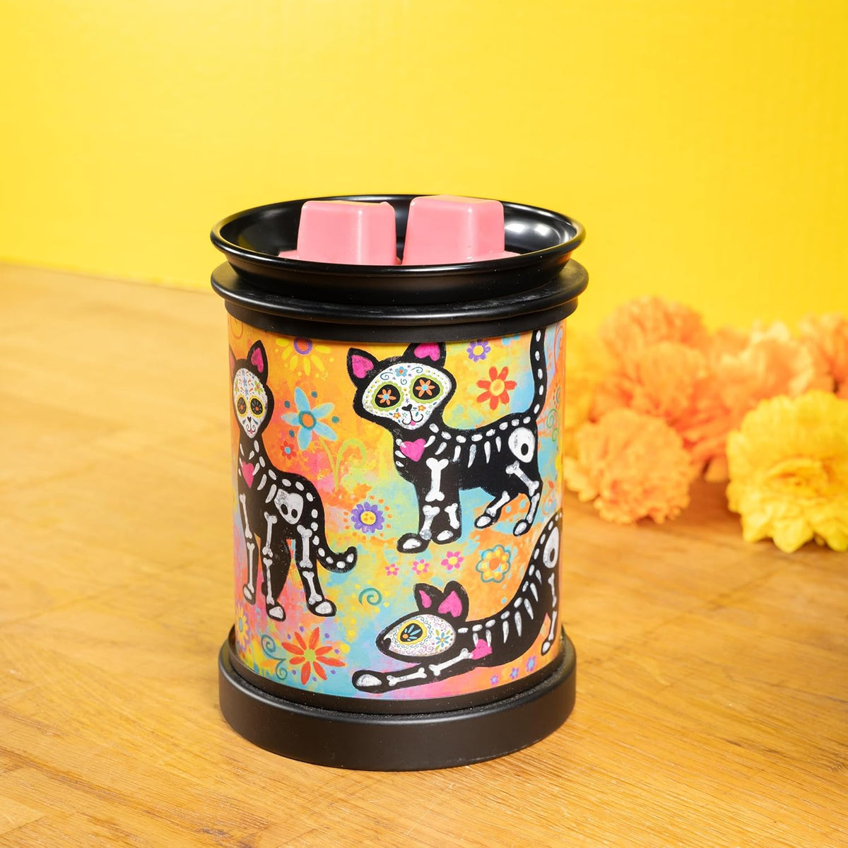 ScentSationals Cat Dance - Day of The Dead Wax Warmer for Scented Wax Melts