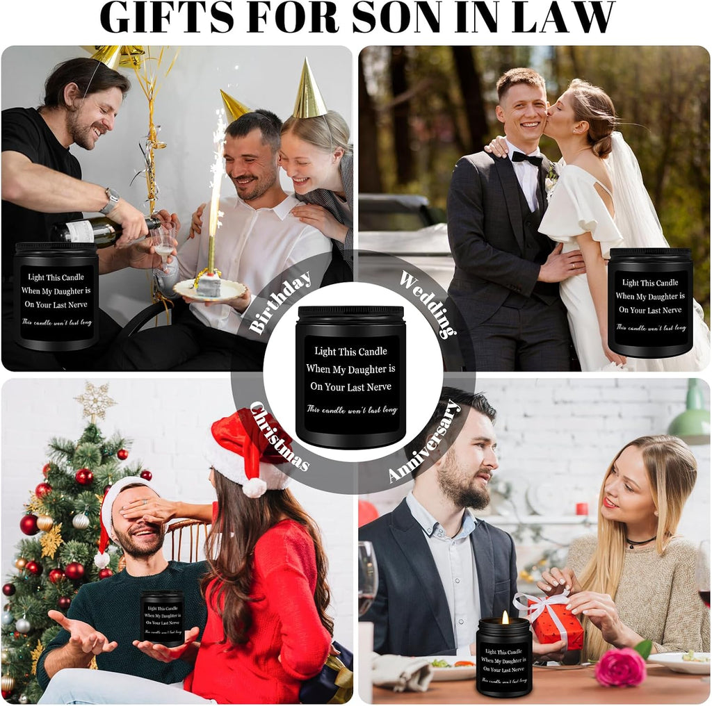 Gifts for Son in Law, Christmas Son in Law Sandalwood Candle Gifts