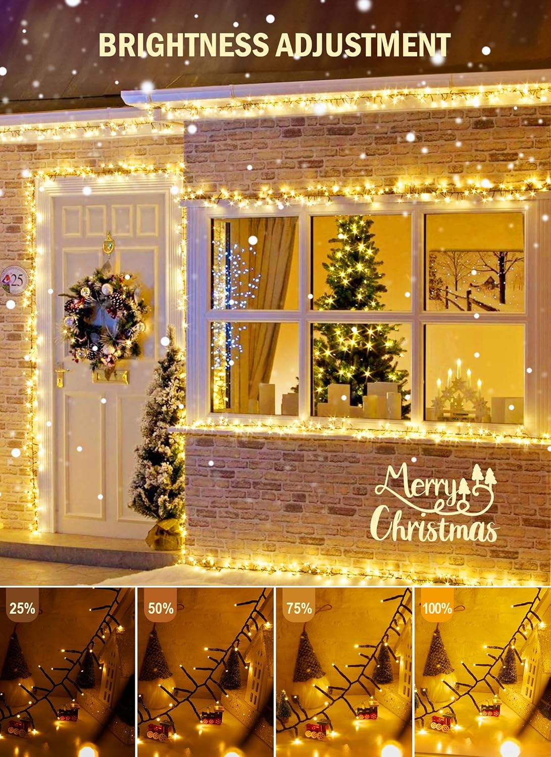 Brightown Christmas Tree Cluster Lights - 2000 LED 100 Ft Firecrackers String, 12 Modes Timer Remote Waterproof Plug-in Twinkle Fairy for Outdoor Xmas Tree Garland Party