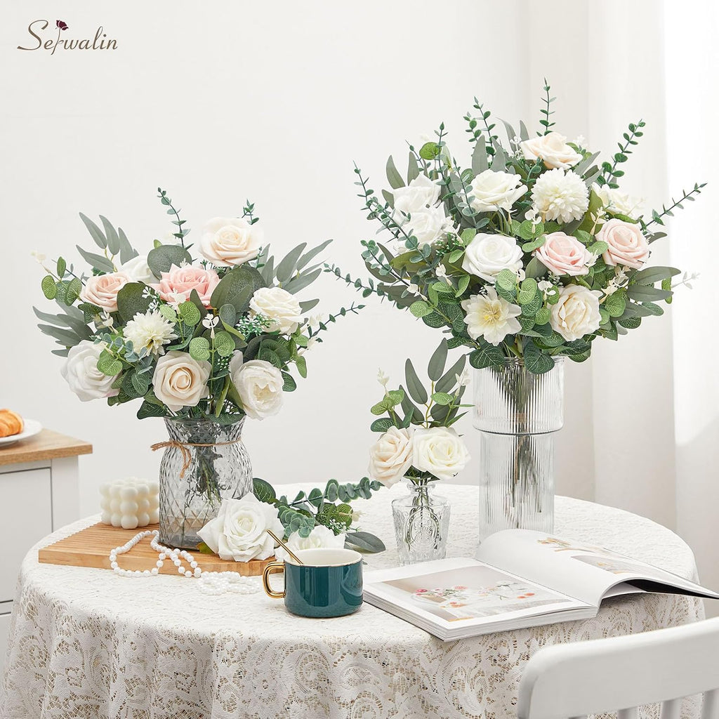 Serwalin 200PCS Mixed Eucalyptus Stems, Greenery Stems for Centerpieces