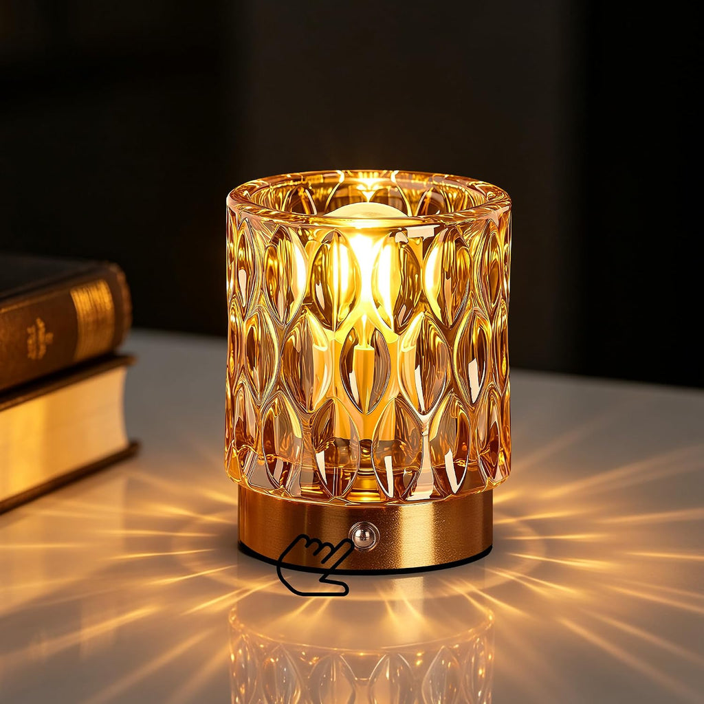 Cordless Small Rechargeable Table Lamp with 2600mAh Battery & Touch Control