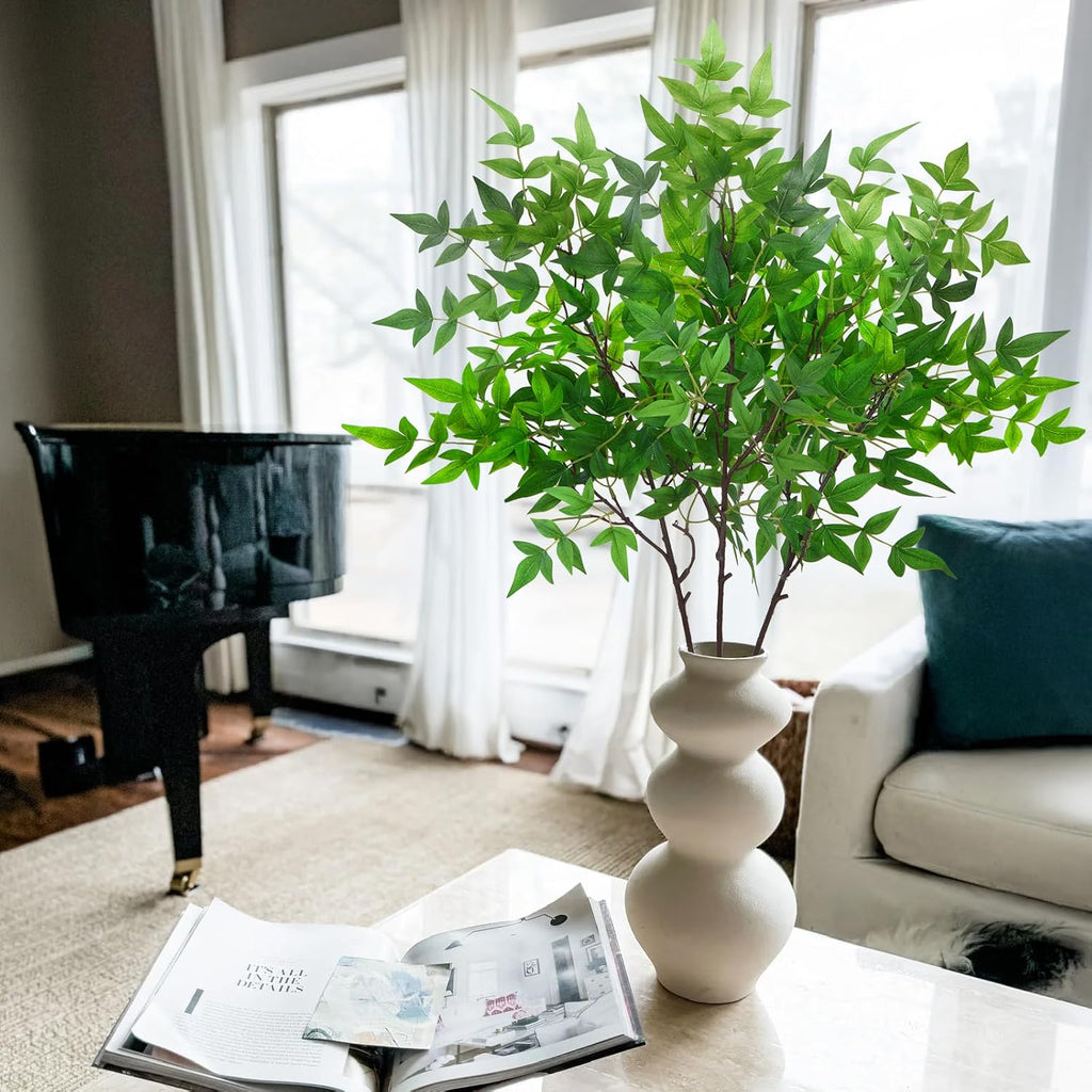3Pcs Artificial Greenery Stems for Vase 35.4in Nandina Branches