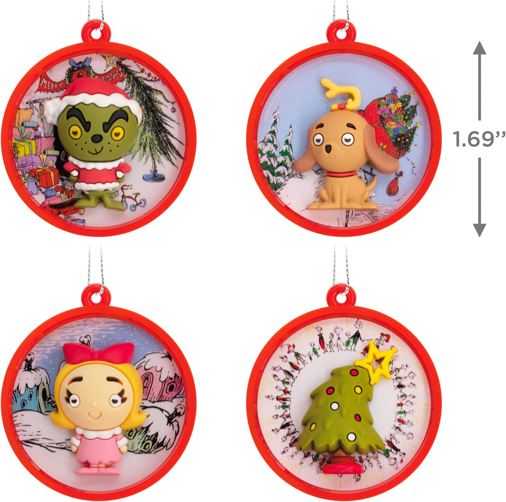 Hallmark Dr. Seuss's Grinch Mini Christmas Ornaments, Tiny Set of 4