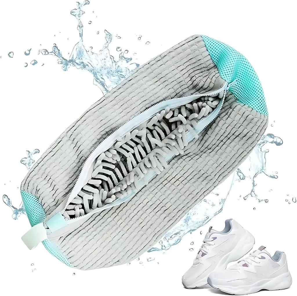 2PCS Shoe Washing Machine Bag, Reusable Shoe Cleaning Laundry Bag for Sneakers, Fits All Types & Sizes (Grey)
