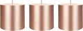 Mega Candles 3 pcs Unscented Solid Rose Gold Pillar Candles, Hand Poured Premium Wax Candle 3 Inch x 3 Inch, Home Décor, Spas, Weddings, Occasions, Party, Centerpieces, Holidays, Vigils, Prayers