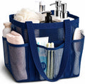 Mesh Shower Caddy Portable with Zipper for College Dorm Essentials Blue