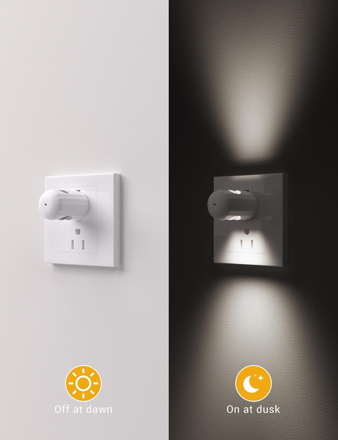 GEPLAD 6-Pack LED Night Light Plug-in Wall with Dusk-to-Dawn Light Sensor