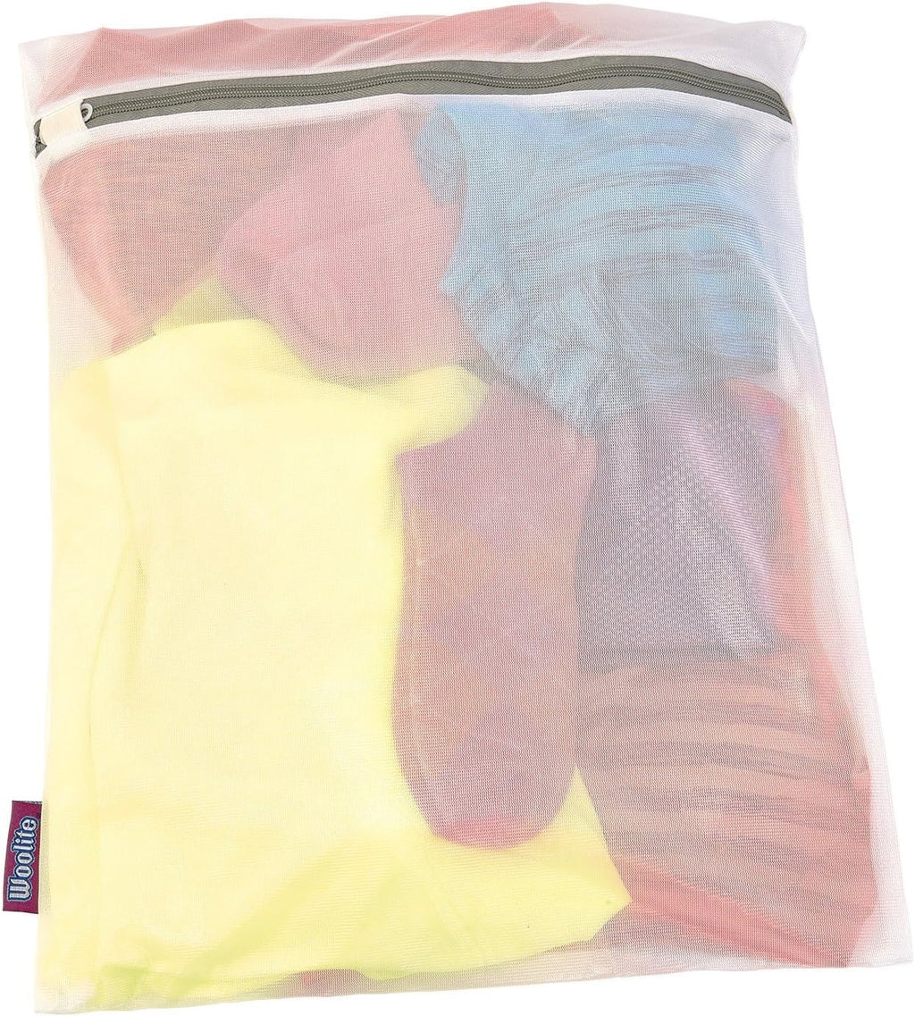 Laundry 360 Sanitized 4 Pack Ultimate Activewear Wash Bag Set White Grey Color | 80GSM Mesh | Large Size Athletic Laundry Protection