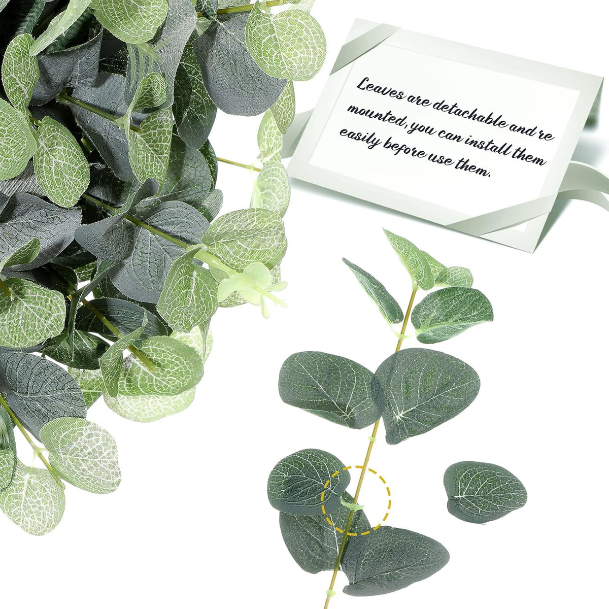 Tigeen 200 Pcs Artificial Eucalyptus Stems Tall 11.8 Inch Tall