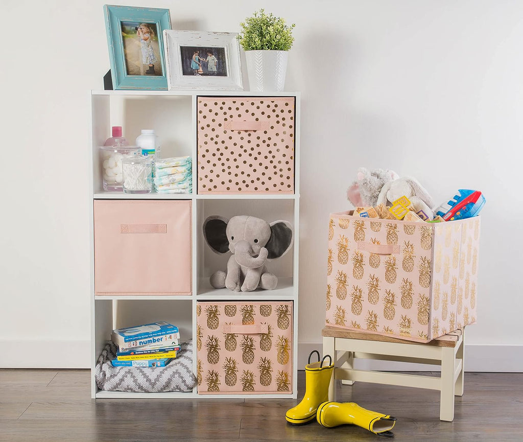 DII Collapsible Storage Organizer Bin, Large, 13" Cube, Pink, 2 Count