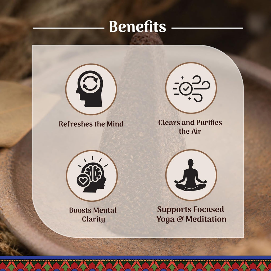 Sacred Elements Organic Incense Cones – Eucalyptus Scent (Pack of 4) | Natural Aromatherapy for Relaxation & Focus | Handcrafted, Low Smoke, Long-Lasting Fragrance for Home & Workspace