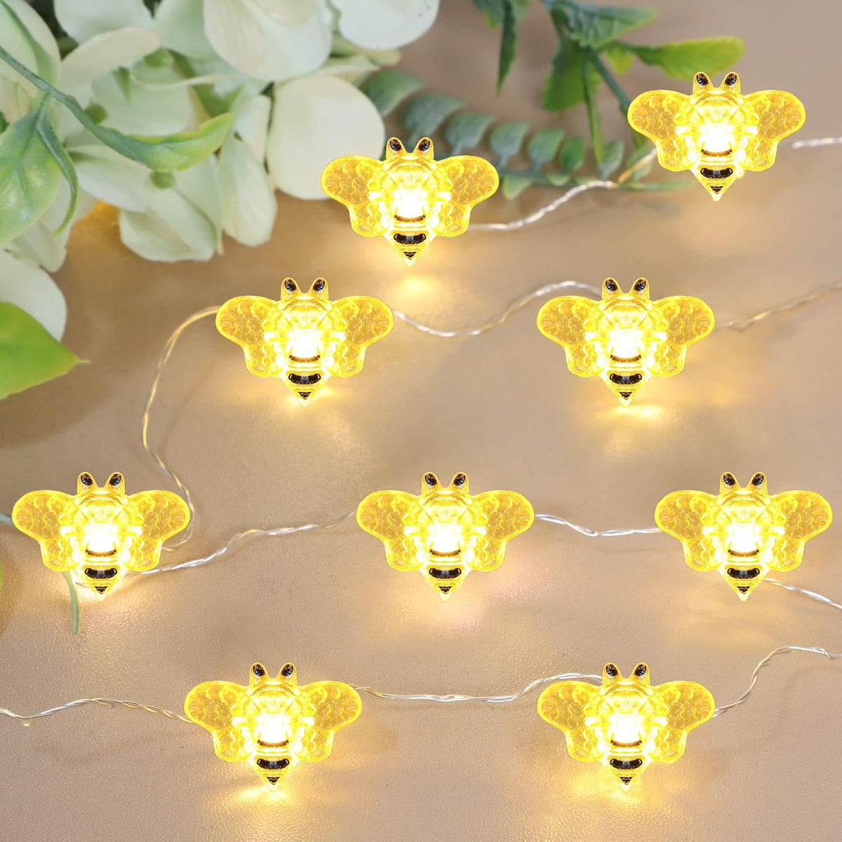 Impress Life Honey Bee Fairy String Lights, 10Ft 40 LED Lights