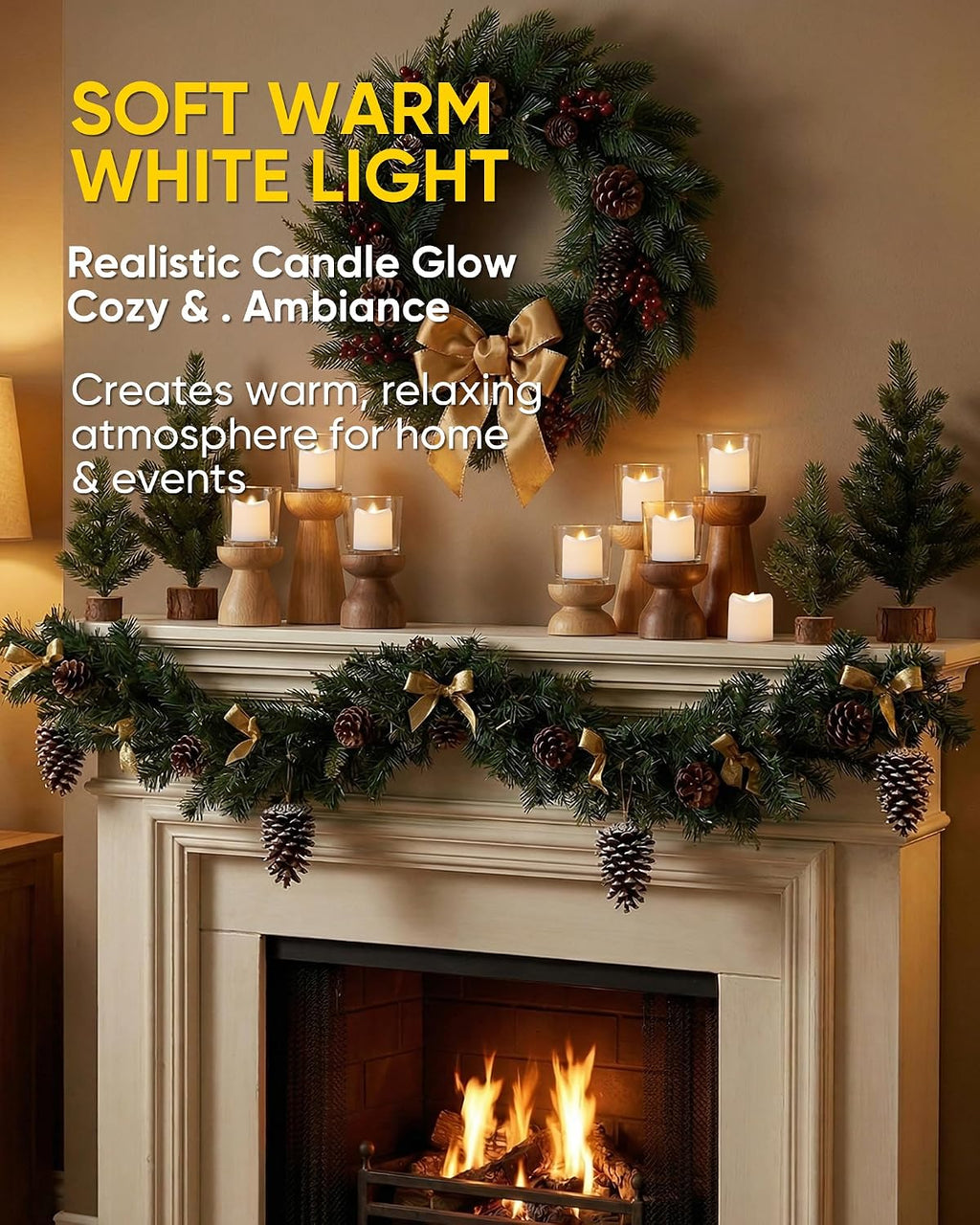 White LED Flameless Votive Tealight Candles, Warm White, 1.5"x1.6", 100Pack