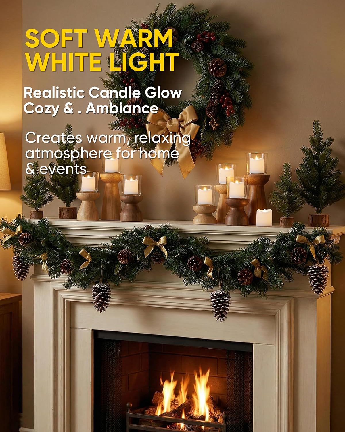 White LED Flameless Votive Tealight Candles, Warm White, 1.5"x1.6", 100Pack