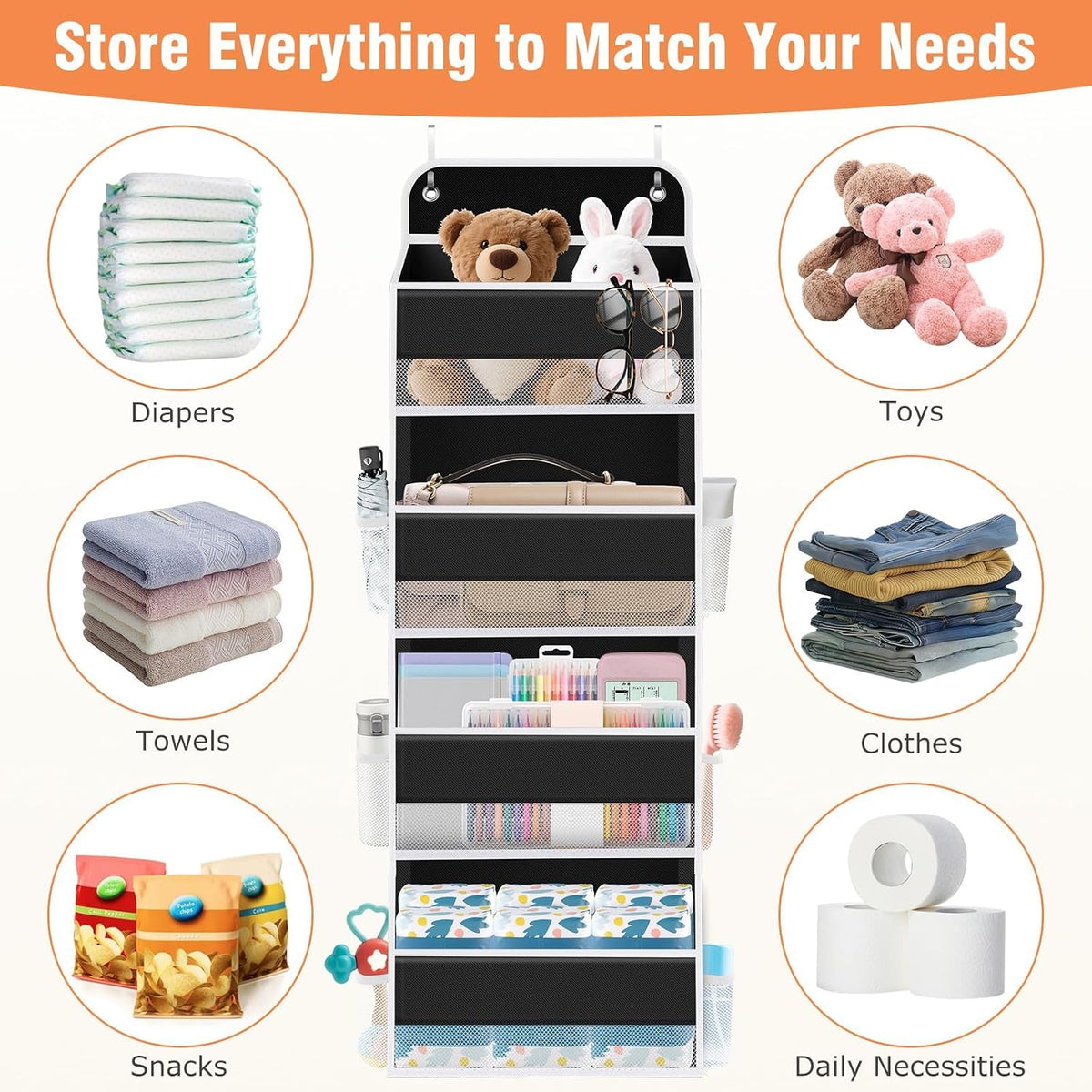 Over The Door Organizer Storage Large Capacity Hanging Bedroom Storage