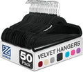 Zober Black Velvet Hangers 50 Pack, Slim Non Slip Clothes Hangers