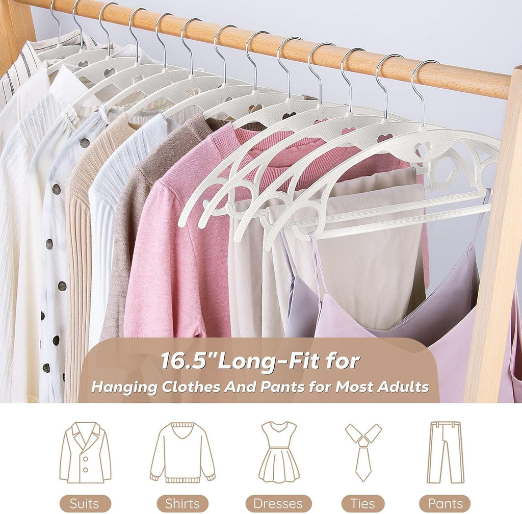 Plastic Hangers White Clothes Hanger 50 Pack