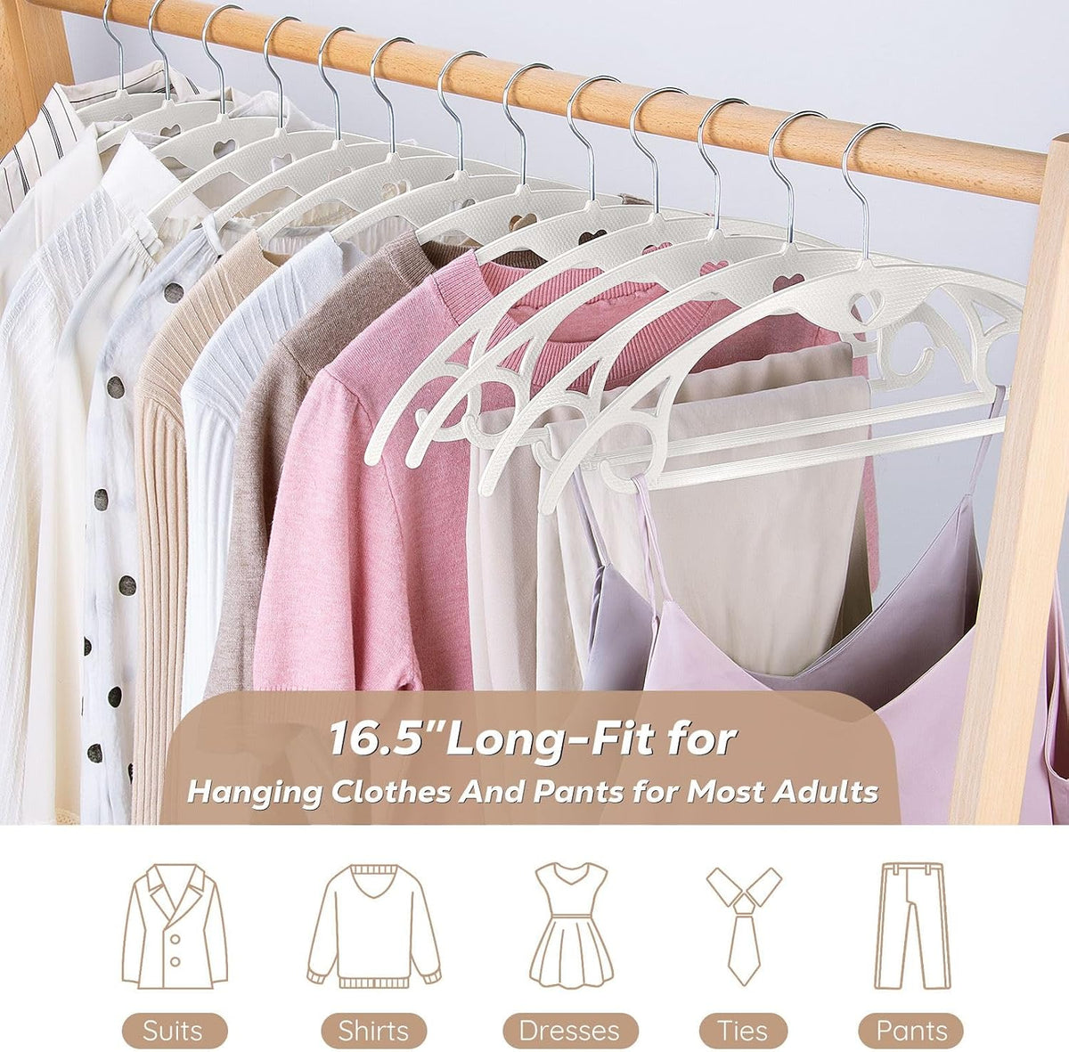 Plastic Hangers White Clothes Hanger 50 Pack