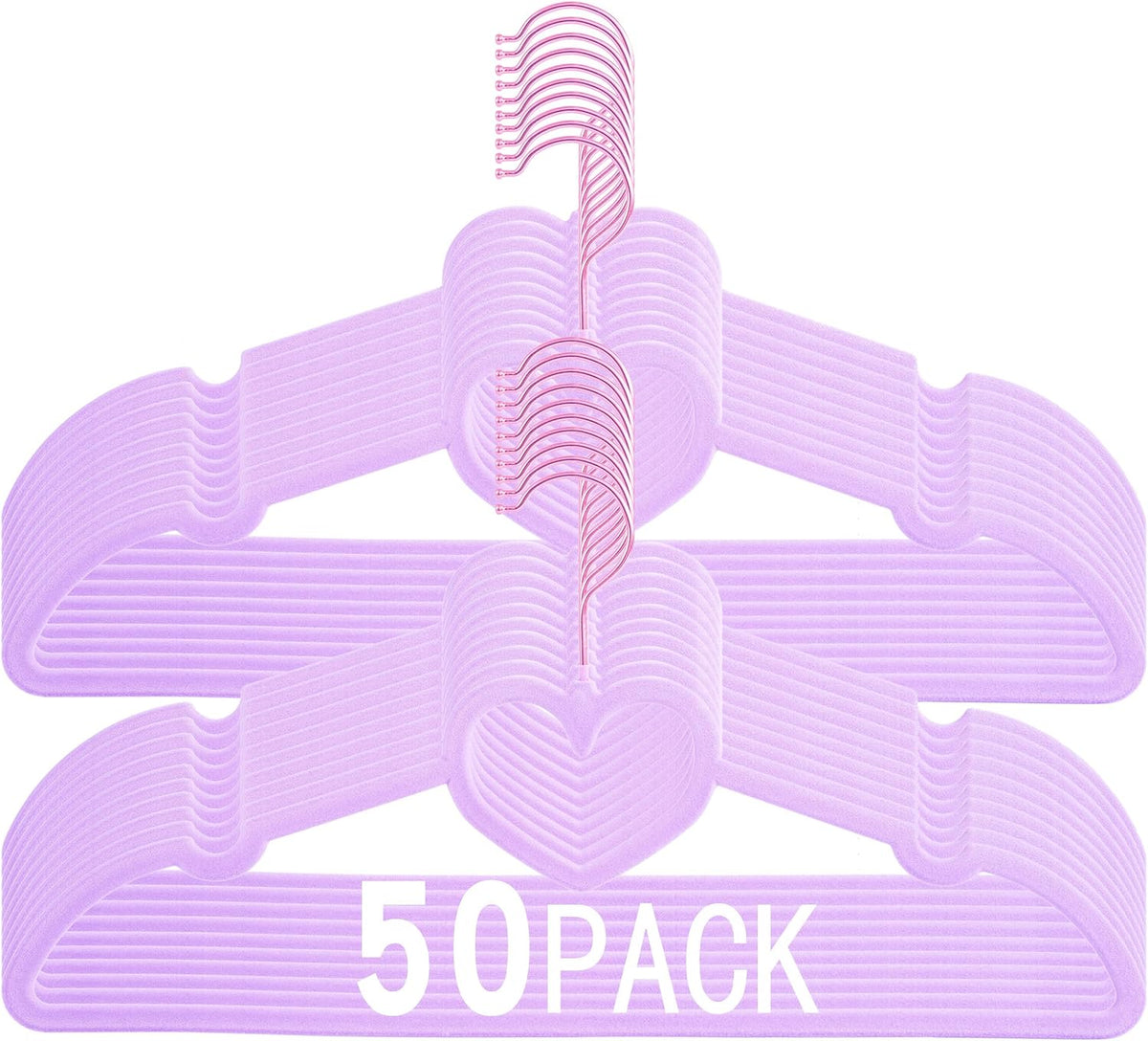 Velvet Hangers 50 Pack,16 Inch Non Slip Adult Hanger(Light Purple)
