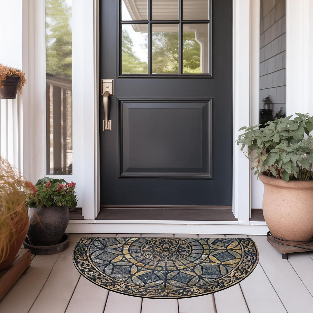 CHICHIC Entrance Door Mat Large 24 x 36 Inch Entry Way Doormat Front Door Rugs Outdoors Heavy Duty Welcome Mat Non Slip Rubber Back Low Profile for Garage, Patio, High Traffic Area, Grey